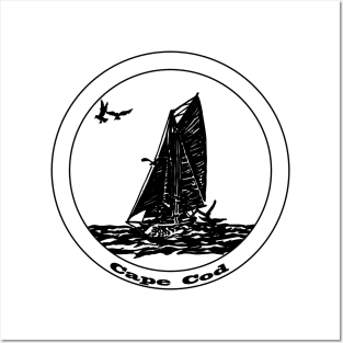 Cape Cod - Gaff Rigged Cutter Sailboat Posters and Art